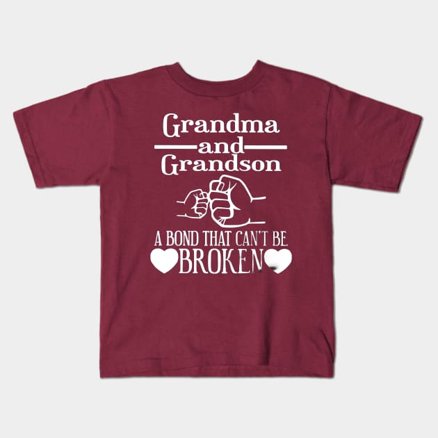 Grandma And Grandson Kids T-Shirt by VectorDiariesart